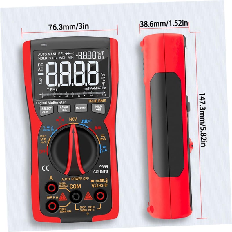 Portable Digital Multimeter with LCD Backlight High Precision Electrical Tester - Image 3