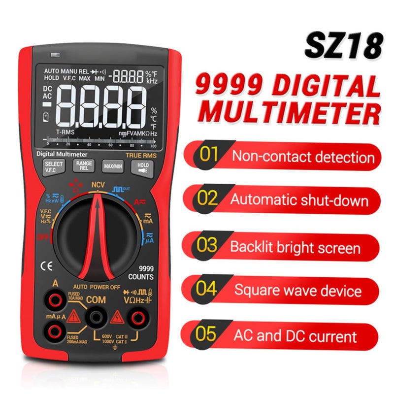 Portable Digital Multimeter with LCD Backlight High Precision Electrical Tester - Image 4