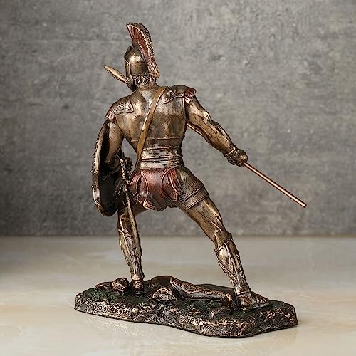 Veronese Design Achilles Rage Trojan War Hero Achilleus Holding Spear and Shield Statue - Image 5