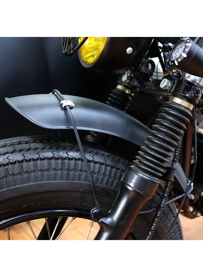 Retro Fit Vintage Iron Motorcycle Fender Decor Black Mudguard With Yellow Accents Textured Rubber Tire Compatibility Street Bikes Motorcycle Accessories - Image 1