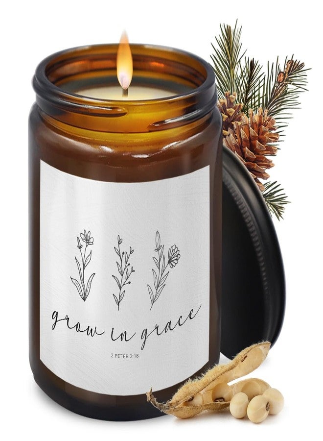 THDSE Christian Bible Verse Scented Candels, Christian Gifts for Women Friends, Grow in Grace, Religious Scripture Soy Wax Candles, Pine Scented Candles, 8 oz 60 Hour Burn - Image 1