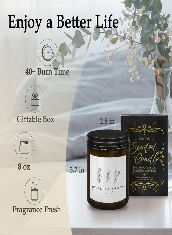 THDSE Christian Bible Verse Scented Candels, Christian Gifts for Women Friends, Grow in Grace, Religious Scripture Soy Wax Candles, Pine Scented Candles, 8 oz 60 Hour Burn - Image 2