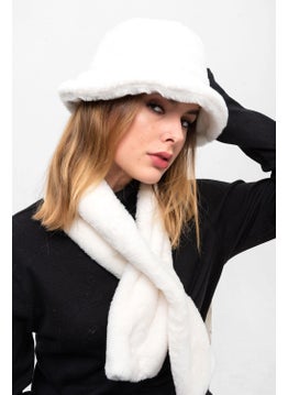 Saria Moda Saria Fashion Women 2 Piece Set Plush Bucket Hat Neck Scarf  - Image 2