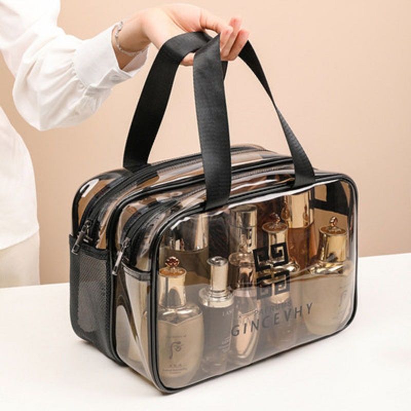 Large Capacity PVC Wet & Dry Separation Cosmetic Toiletry Bag - Travel Waterproof - Image 4