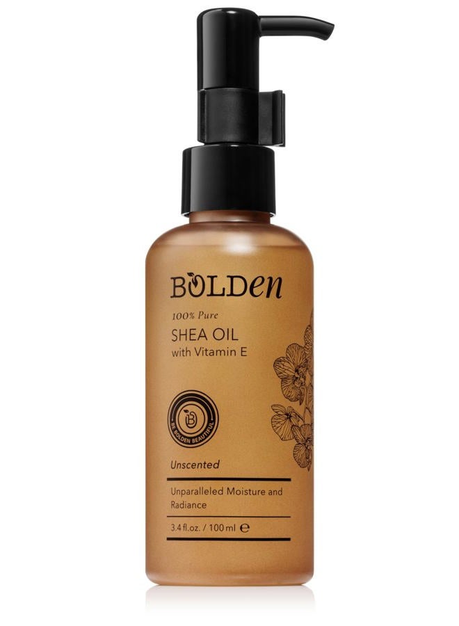 bolden SHEA OIL with Vitamin E | 100% Natural | Unparalleled Moisture & Radiance for Skin & Hair | UNSCENTED | 3.4 fl oz - Image 1
