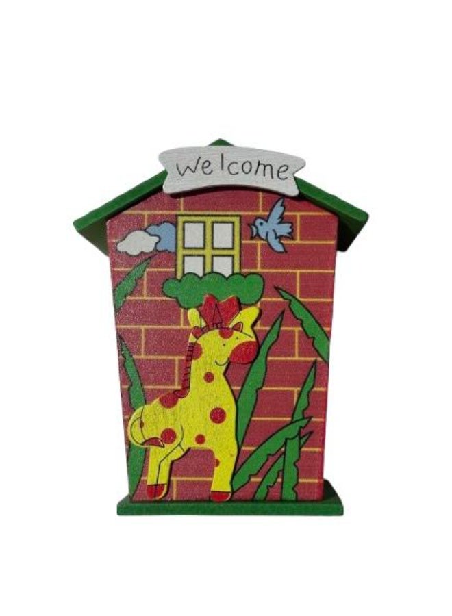 مرحبًا بكم في بنك عملة الزرافة للأطفال – صندوق ادخار خشبي بفصل الشتاء بتصميم لطيف، هدية عيد الميلاد وزينة منزلية