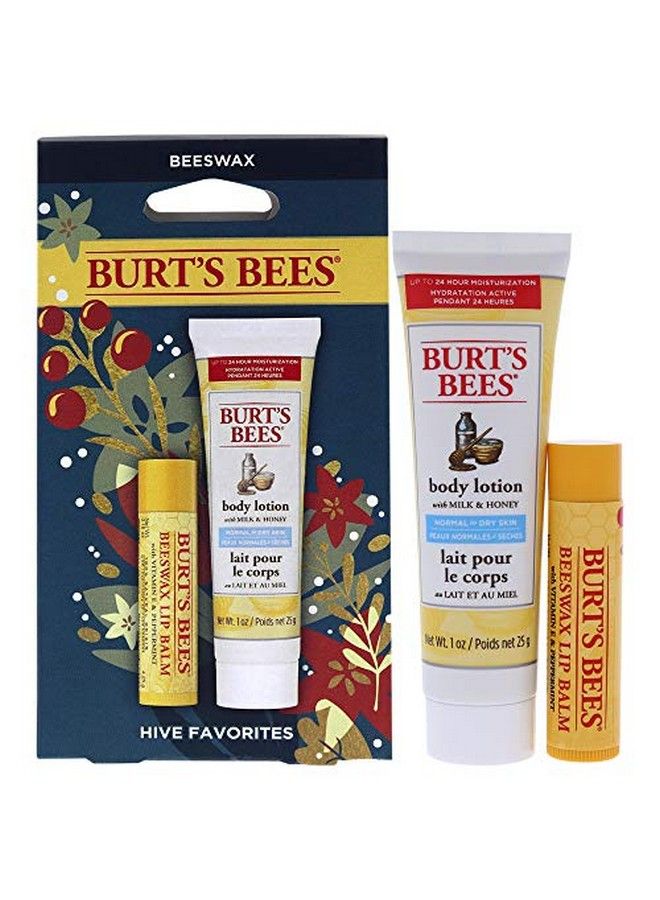 Burt's Bees Hive Favorites Kit Beeswax Unisex 0.15Oz Beeswax Lip Balm With Vitamin E And Peppermint 1Oz Body Lotion With Milk Honey 2 Pc Multicolored - Image 2