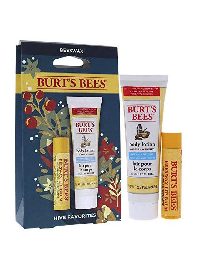 Burt's Bees Hive Favorites Kit Beeswax Unisex 0.15Oz Beeswax Lip Balm With Vitamin E And Peppermint 1Oz Body Lotion With Milk Honey 2 Pc Multicolored - Image 4
