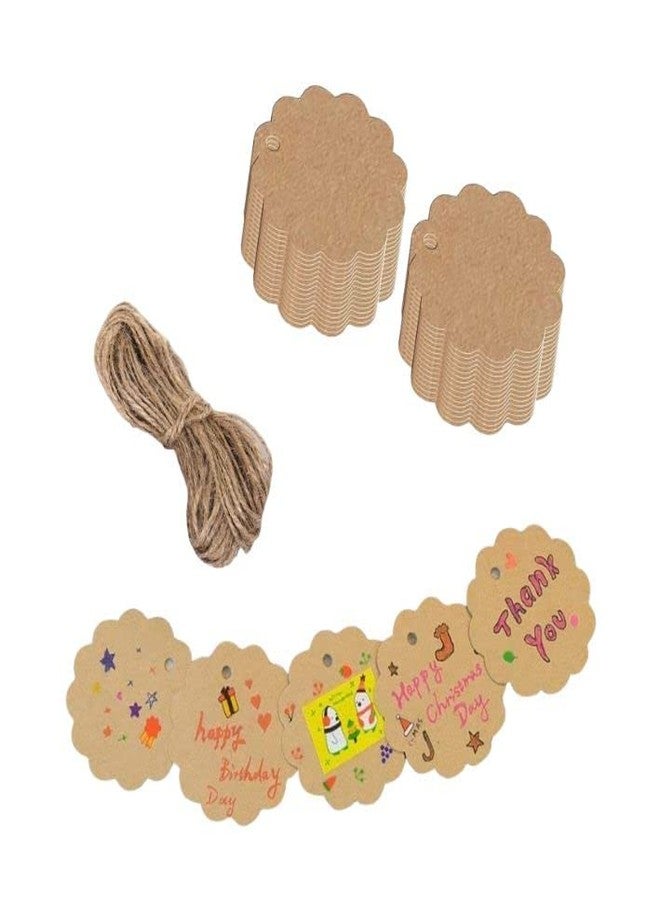 CVANU 300pcs Brown Kraft Paper Writable Tags for Blessing Writing, Thanksgiving, Gift Tags Size(2.4inch X 2.3inch)_c1 - Image 3