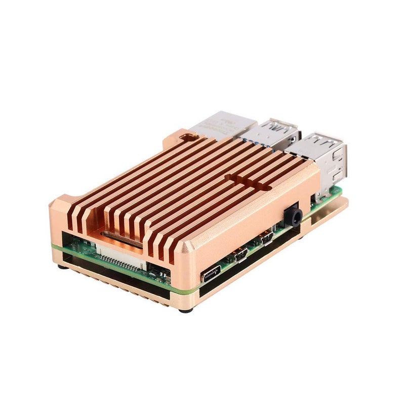 REES52 حافظة درع Raspberry Pi 4 - سبيكة الألمنيوم، مبرد لتبريد Pi 4 - ذهبي - Image 3