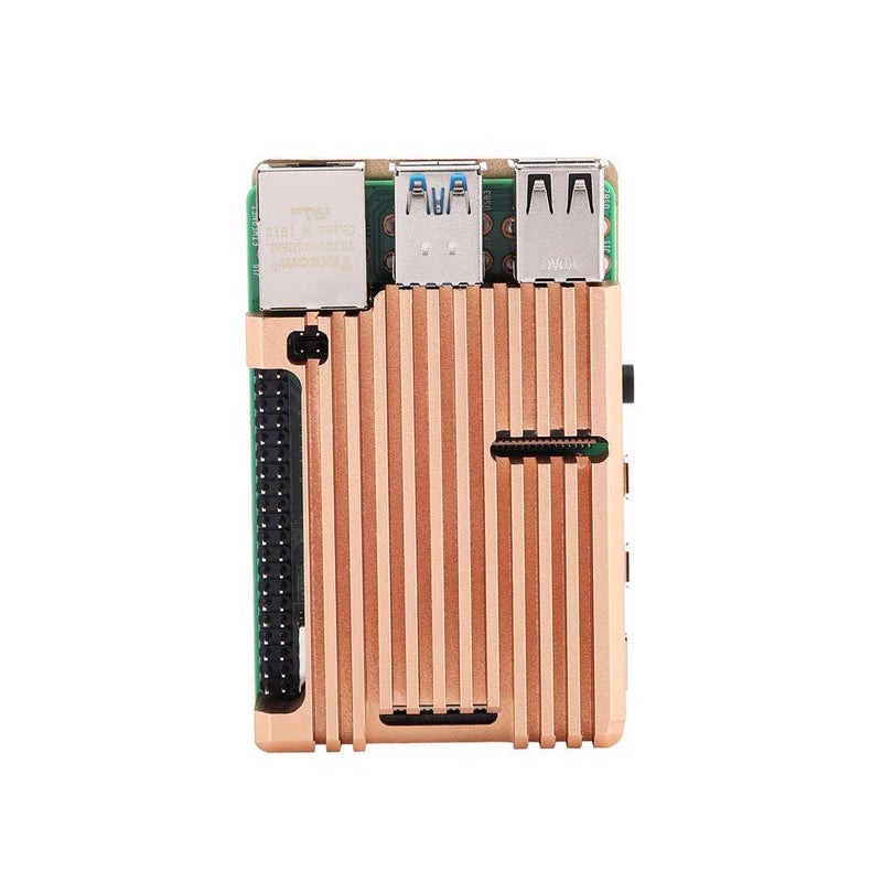 REES52 حافظة درع Raspberry Pi 4 - سبيكة الألمنيوم، مبرد لتبريد Pi 4 - ذهبي - Image 4