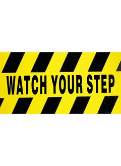 Directional signboard, adhesive sticker, with the design of a warning phrase on the stairs, size 21 x 10.5 cm, yellow and black color, manufactured by Up to Date Egypt