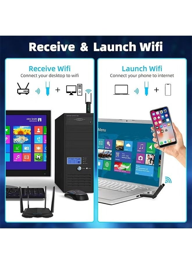 X-level Wireless USB WiFi Adapter,1300Mbps Dual Band 5.8/2.4Ghz Wireless Network External Receiver for PC/Desktop/Laptop/Tablet,Support Windows 11/10/8/7/Vista/XP  - Image 2