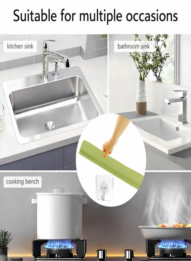 HOYEHOLA Silicone Sink Splash Guard 40 CM for Indian Kitchens | Medium Length Anti-Splash Water Control Strip with Strong Suction Cups | Reusable Sink Edge Guard for Standard Kitchen & Bathroom Sinks - Image 4