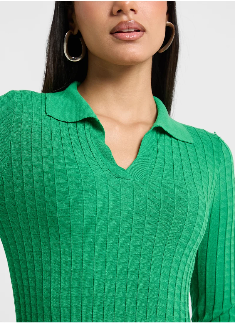 ايلا Ribbed Polo Sweater