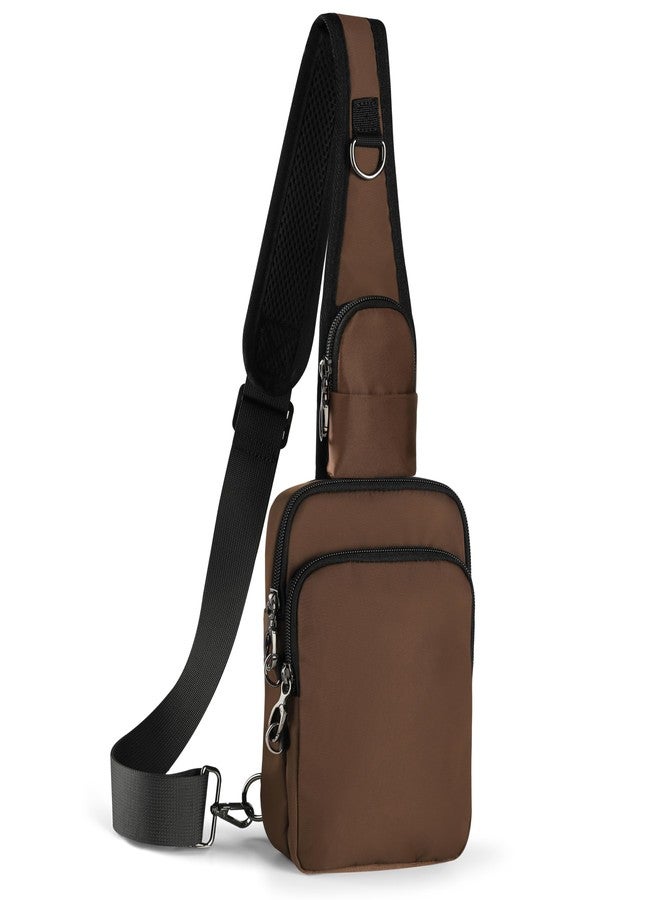 VADOO Sling Bag, Crossbody Bag with Zipper Lock, RFID Blocking & Water Resistant for Men and Women(Brown) - Image 1