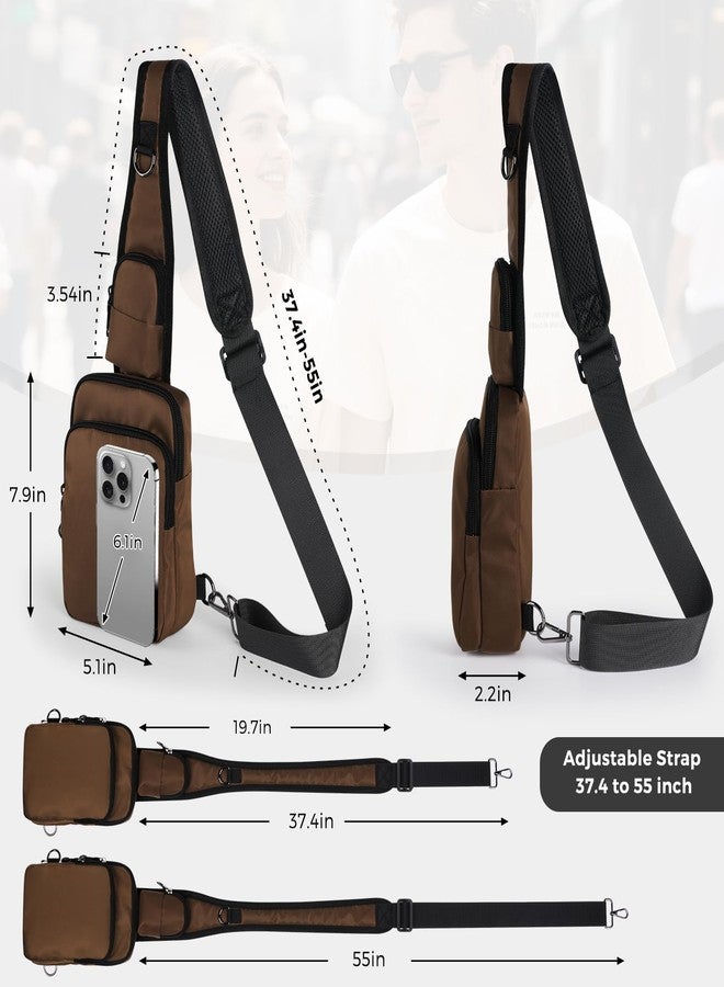 VADOO Sling Bag, Crossbody Bag with Zipper Lock, RFID Blocking & Water Resistant for Men and Women(Brown) - Image 4