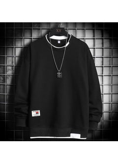 Generic Mens Casual Sweatshirt Autumn Winter Crewneck Long Sleeve Tee Y100-yellow  - Image 2