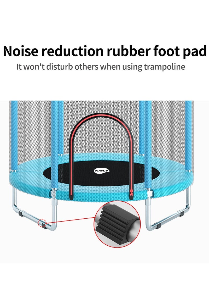 MaBaby - Mababy Kids Trampoline with Safety Enclosure - 551lb Weight Limit, Durable Jump Mat, 3 U-Shaped Legs, Quiet Foot Pads, and Soft Foam Protection - Image 1