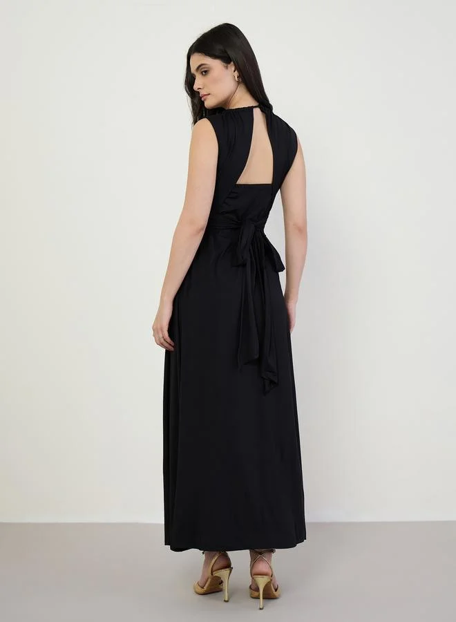 Styli  Women Black Sleeveless Maxi Dress for Women | Best Price UAE