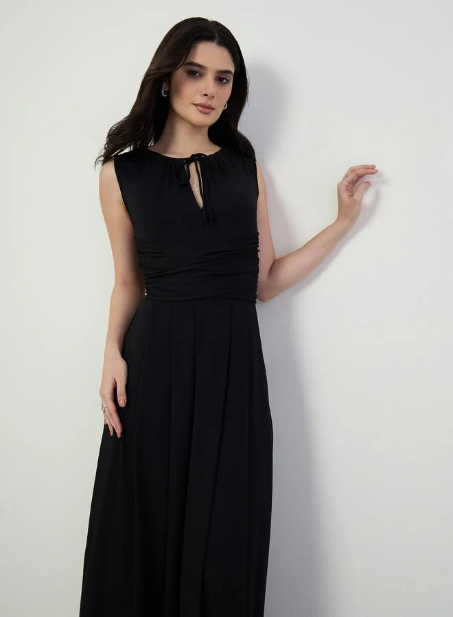 Styli  Women Black Sleeveless Maxi Dress for Women | Best Price UAE