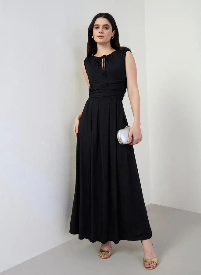 Women Black Sleeveless Maxi Dress
