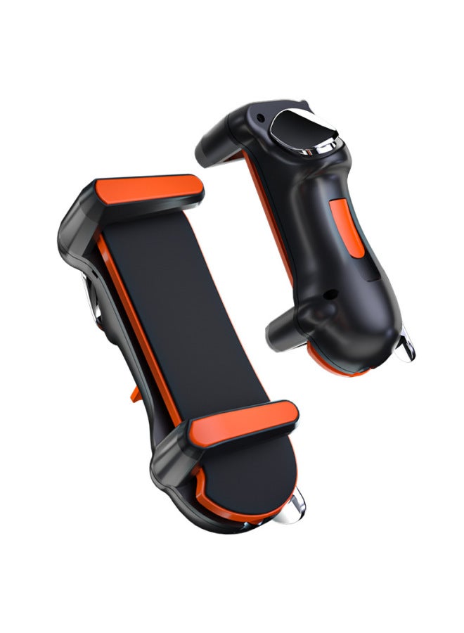Multi-functional Tablet Game Controller Frequency Change Burst Aid Button Direct Sale From Manufacturer For Mobile Games-Product Color:"Orange JS62" Six Finger Linkage - Image 1