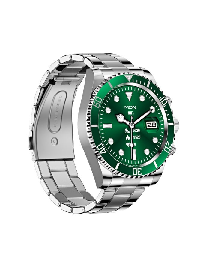 Smartwatch with Jerry 7012 Chip, 1.3" Full-Fit Display, IP68 Waterproof, Magnetic Fast Charging, Touch+Key+Rotatable Bezel, Arabic Support, Sport/Health Tracking - Green - Image 3