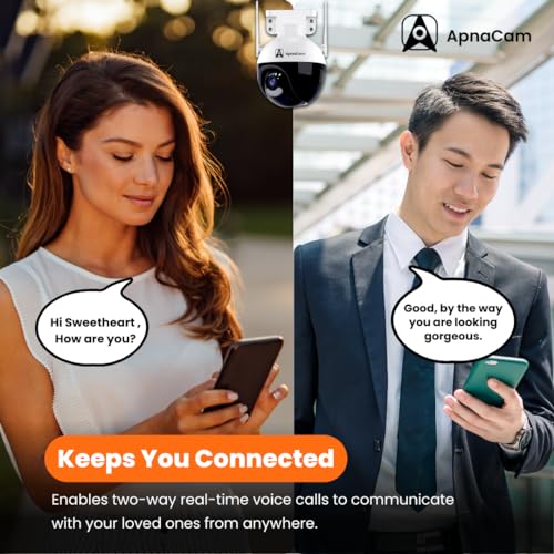 ApnaCam WiFi Dome PTZ Wireless CCTV Camera | Alarm | Motion Alert | Color Night Vision Camera | SD Card Support | Two-Way Audio | 360° Pan & Tilt | Outdoor Security Camera - Image 3