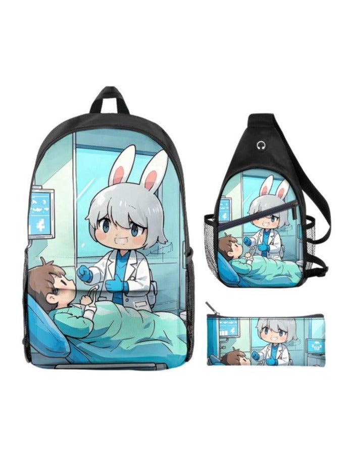 Universal cartoon new three-piece schoolbag - 1268