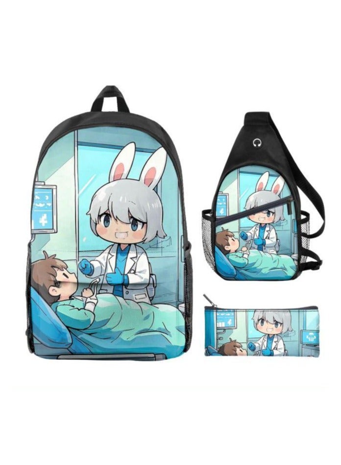 Universal cartoon new three-piece schoolbag - 1268
