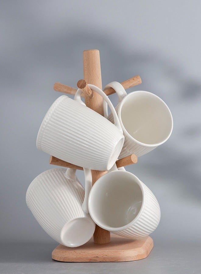 طقم أدوات مائدة من البورسلين مكون من 16 قطعة لخدمة 4 أشخاص، أطباق، سلطانيات وأكواب، آمن للاستخدام في غسالة الصحون والميكروويف، خدمة لـ 4 - لون أبيض بالكامل - Image 5