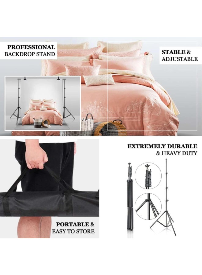 Backdrop Stand, Photography Background Stand for Parties, Adjustable Photo Backdrop Stands Kit for Wedding, Photo Booth, Party, Decoration, Balloon, Projector Screen - Image 3