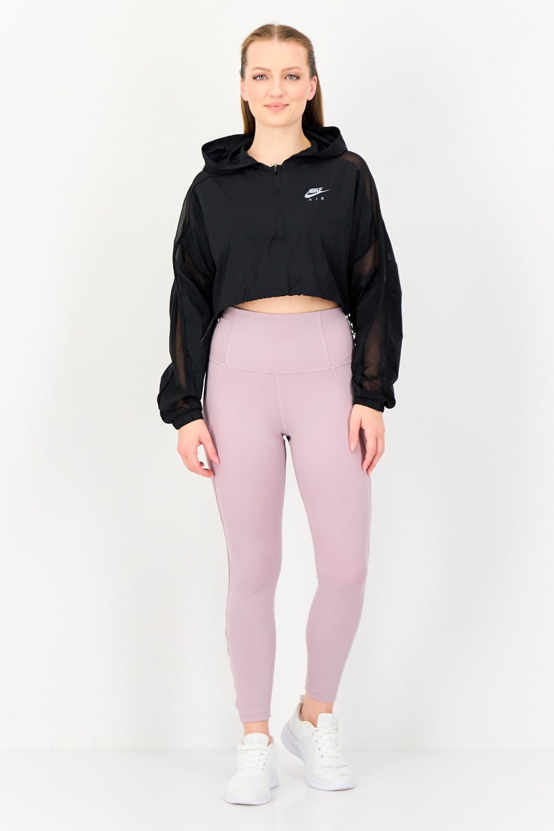 Nike Women Loose Fit Long Sleeve Crop Running Jacket, Black - Image 4