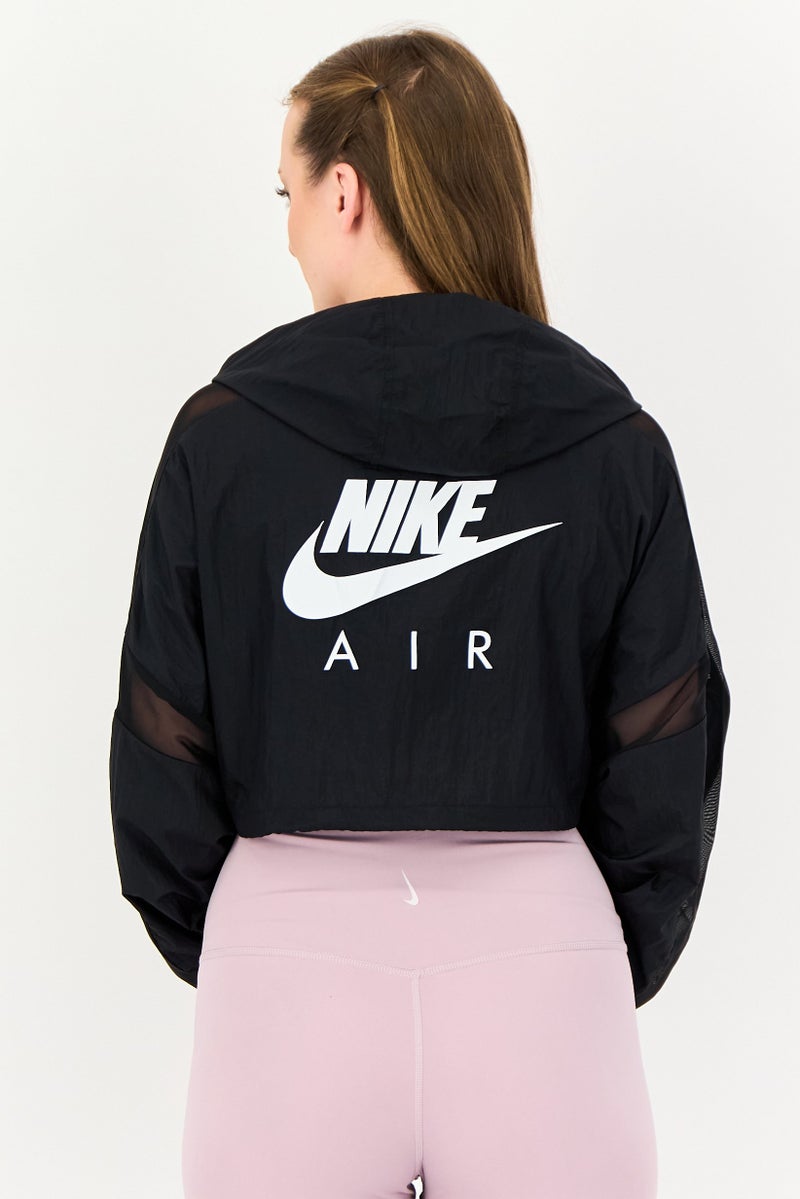 Nike Women Loose Fit Long Sleeve Crop Running Jacket, Black - Image 3
