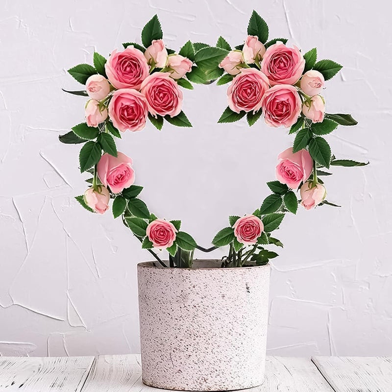 Pretwad 2 PCS Heart Shaped Plant Trellis Indoor with 100 Plant Twist Tie, Iron Heart Trellis for Indoor Climbing Plants Vine Stem Support Hearts Wire, Houseplant Hearts Trellis for Potted Plants - Image 5