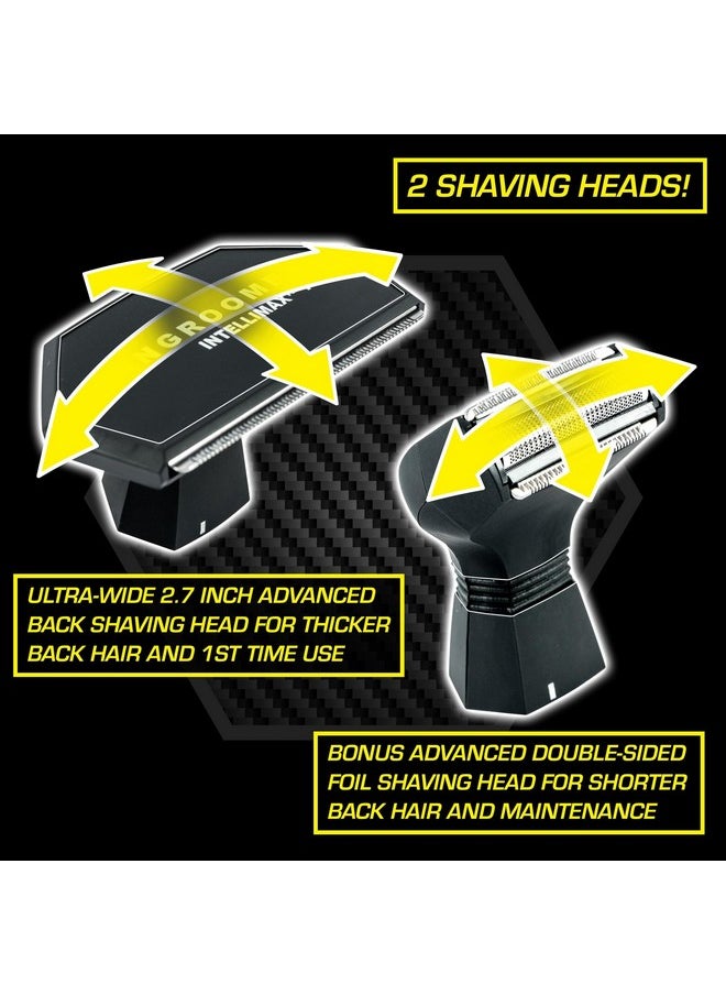 MANGROOMER - - Intellimax Pro - New Back Shaver With 2 Shock Absorber Flex Heads, Power Hinge, Extreme Reach Handle And Advanced 2.7" Extra-Wide Blade Design 2.0 - Image 1