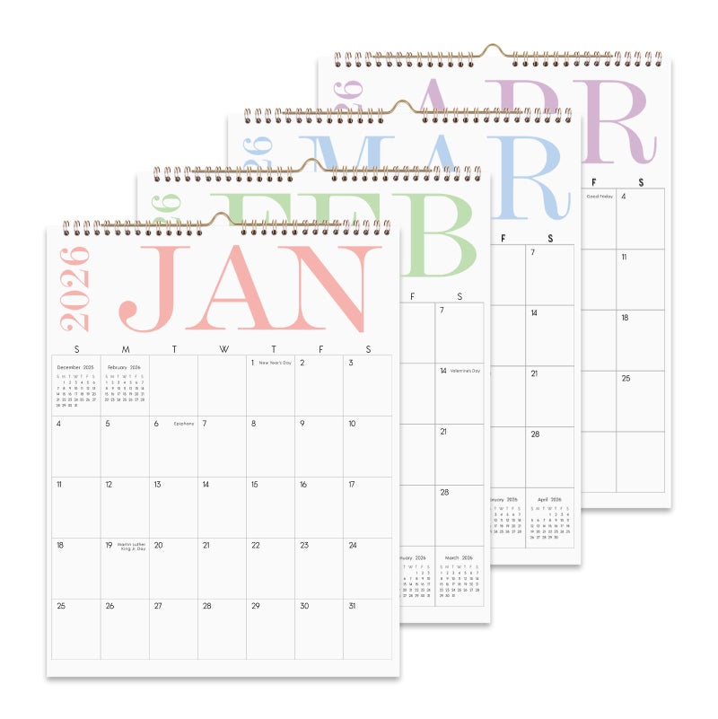 Zuozee Wall Calendar 2026-2027, Aesthetic Large Wall Calendar -14" x 11" - 24 Monthly Calendar Runs from January 2026 Until December 2027, 2026 Calendar for Office, Home and School - Image 1