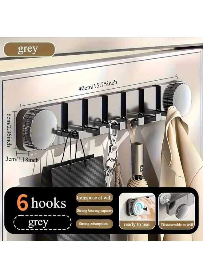 Grey Over The Door Storage Shelf With Hooks Space Saving Organizer - Image 1