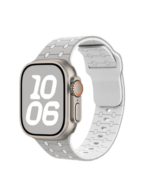For AppleWatch With Color Scrap NIKE Sport Silicone Strap Iwatch Strap S9ultra1-8 Generational-Colour:Gray-Specification:38/40/41mm [universal Model]
