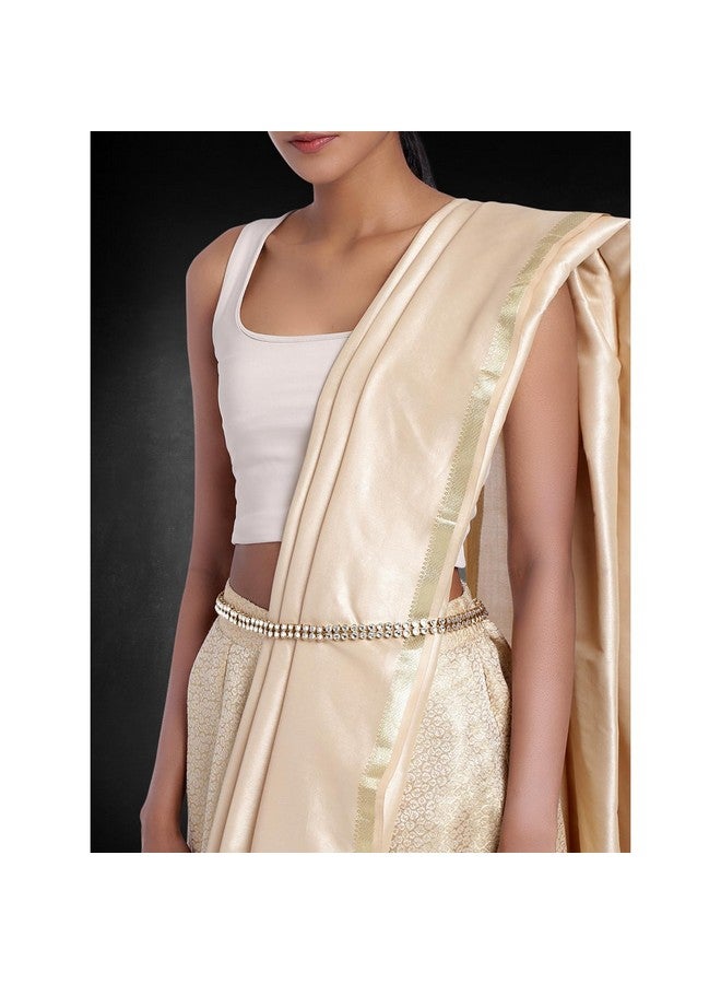 Peora Traditional Adjustable Gold Plated Kundan Waist Belt Kamar bandh Belly Chain Jewellery Gift for Women Girls - Image 3