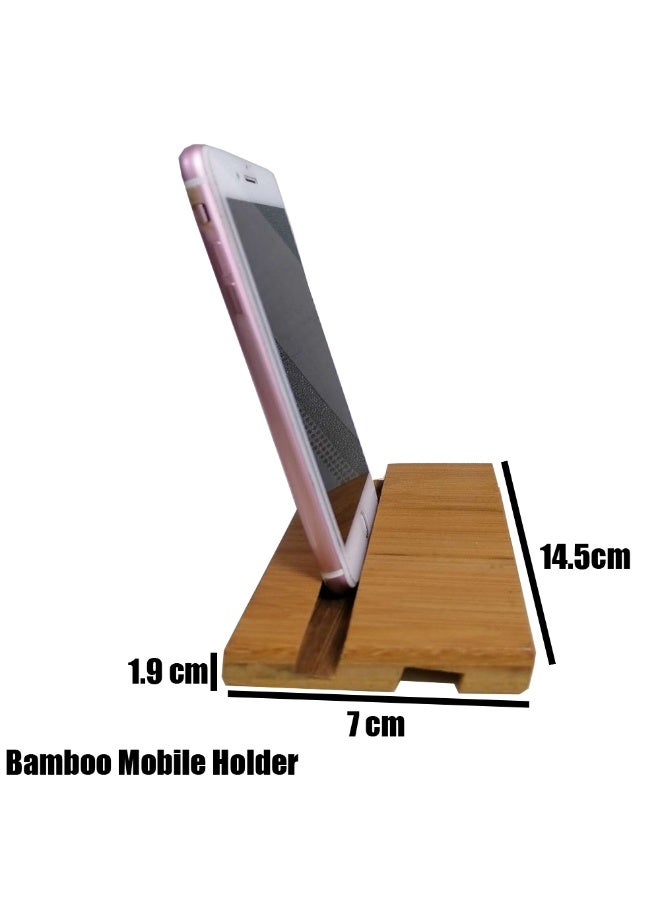 Premium Bamboo Mobile Holder – Compact & Practical Desk Stand for Phones - Image 2
