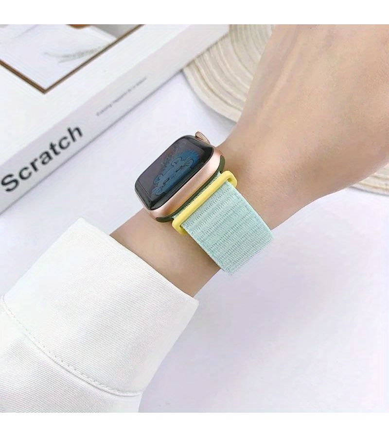 Nylon Loop Strap Bracelet for Apple Watch Black 42mm 44mm 45mm 49mm - Image 4