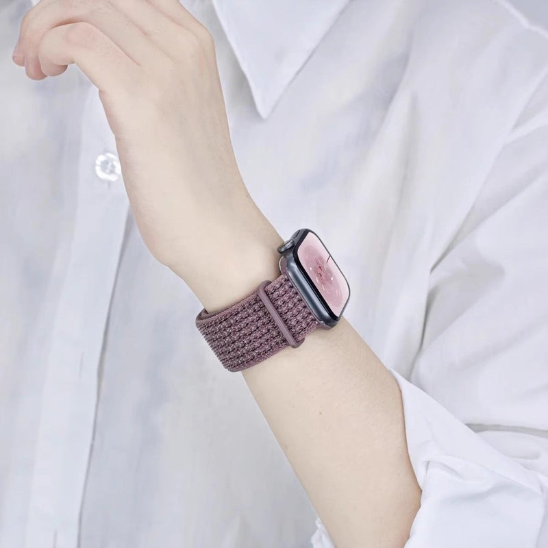 Nylon Loop Strap Bracelet for Apple Watch Black 42mm 44mm 45mm 49mm - Image 5