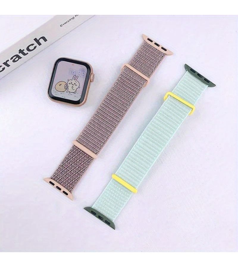 Nylon Loop Strap Bracelet for Apple Watch Black 42mm 44mm 45mm 49mm - Image 3