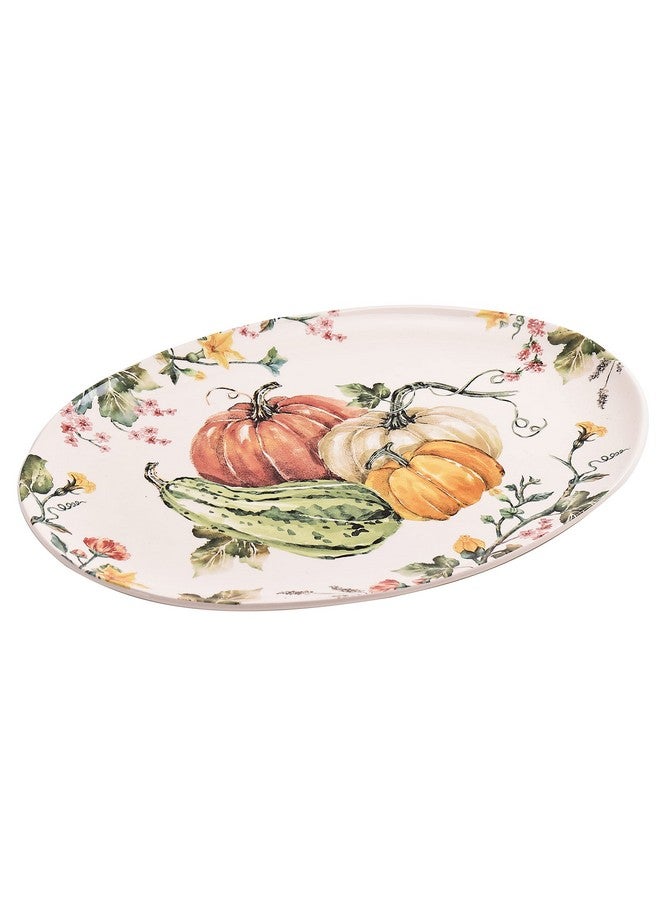 Bico Pumpkin Feast Ceramic 16 inch Oval Platter, Microwave & Dishwasher Safe - Image 3