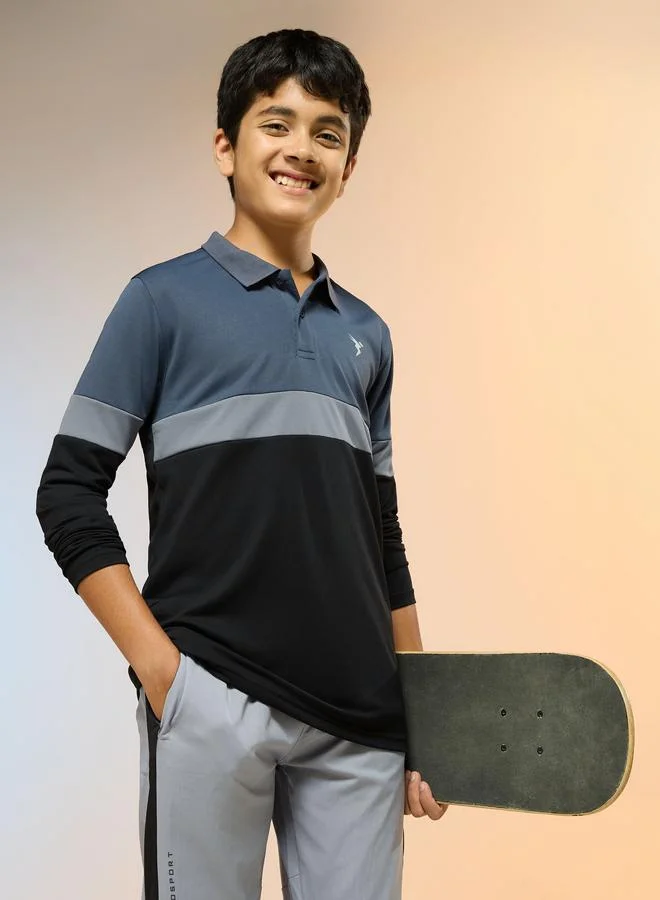 Technosport Technosport Teen Color Block Slim Fit Polo