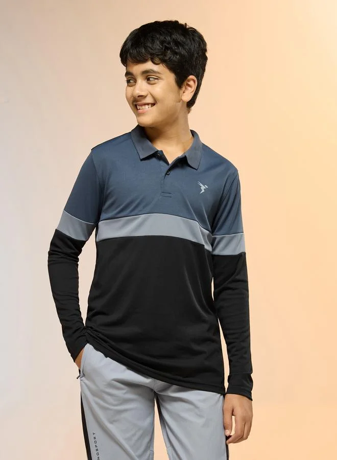 Technosport Technosport Teen Color Block Slim Fit Polo