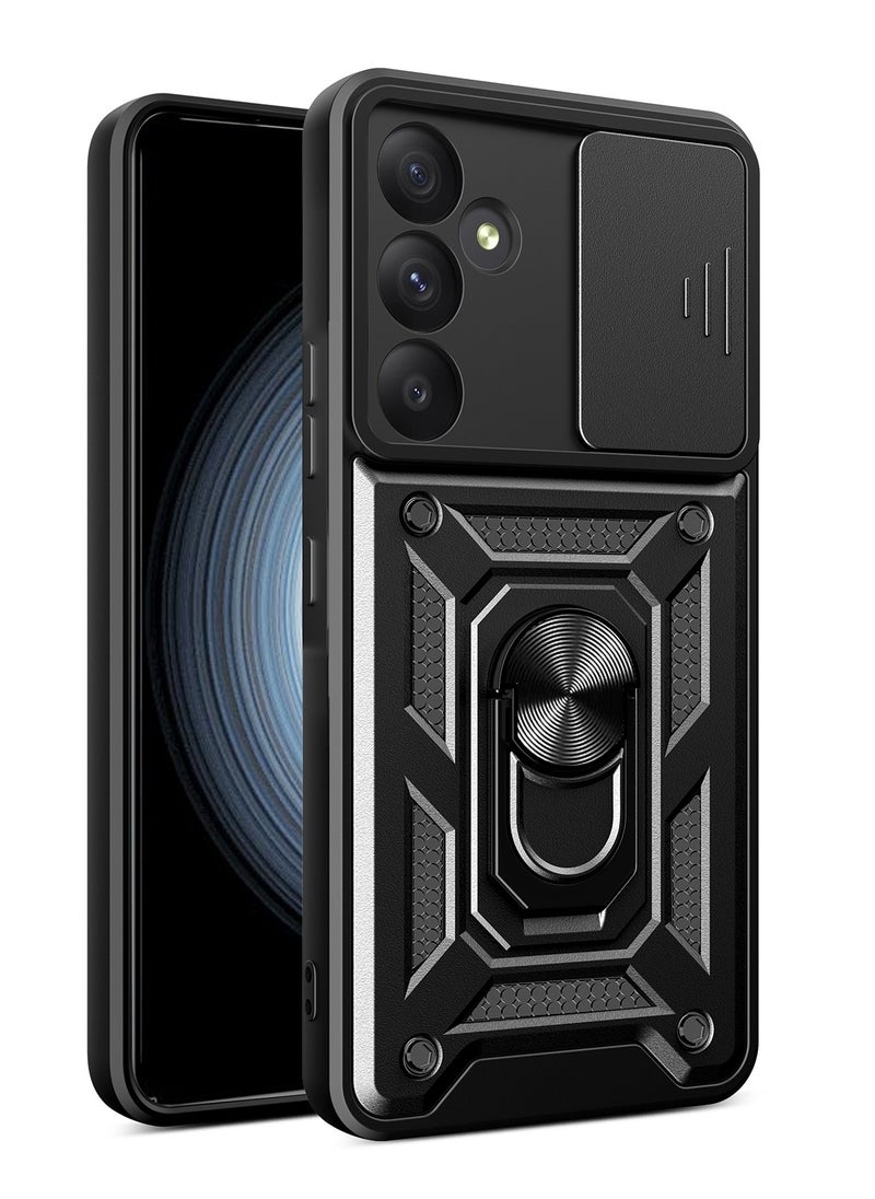 Generic - Case Cover Shockproof Windows Protective Case with Camera Protection and Metal Ring Compatible with Samsung Galaxy A54 (Black) - Image 1