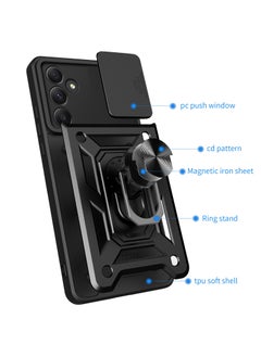 Generic Case Cover Shockproof Windows Protective Case with Camera Protection and Metal Ring Compatible with Samsung Galaxy A54 (Black)  - Image 2